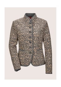 MADELEINE - Verkürzter Wollblazer mit Stehkragen, Taschen - rauchblau / marine