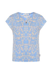 BETTY & CO - Blusenshirt mit Gummizug - Blau/Weiß