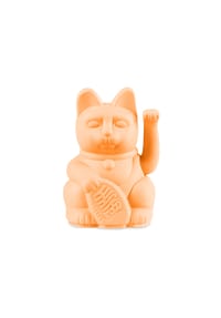 DONKEY - Winkekatze Lucky Cat Mini Maneki Neko, Peach, 9.8 cm - Dunkelblau