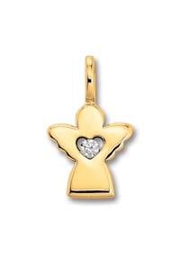 ONE ELEMENT Symbols of Strength - Damen Schmuckset - Set mit Halskette  Zirkonia Engel Anhänger aus 333 Gelbgold - gold