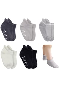 bistyle® - Baby-Sneaker-Socken 4er-Pack, rutschfeste Frottee-Sohle, GOTS-zertifiziert - Grau Mix