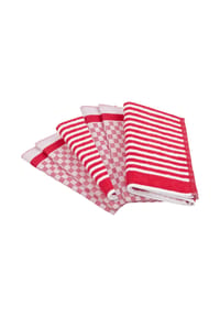 ROSS® 4 X Geschirr- 2 X Küchentuch im Set Exclusiv - Exclusiv - Rot