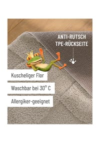 WECONhome Badteppich Davie - Hoch-Tief-Effekt - Badteppich - anthrazit grau