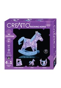 KOSMOS - Creatto Schaukelpferd / Horse Friend, Bastelset, 3D-Puzzle, Nachtlicht, Leuchtfigur, Dekoration, Puzzle, 3669 - 