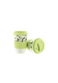 MATO® - 10er Set Kaffeebecher To Go, Porzellan Coffee to go Becher mit Deckel 250ml Grau - Grau 2x OneSize