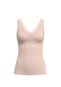 CALIDA - Natural Comfort Lace Unterhemd, Spitze, V-Ausschnitt, für Damen - 001 WEISS
