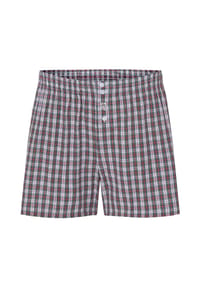 El Búho NOCTURNO® - Klassische Herren-Boxershorts, Popeline-Stoff, Baumwolle, kariert - grün/rot/weiß