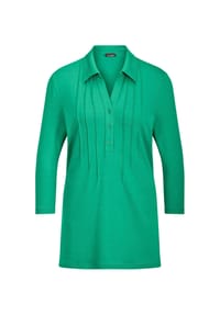 GOLDNER - Kurzgröße:  Elegantes Blusenshirt mit Biesen - grün