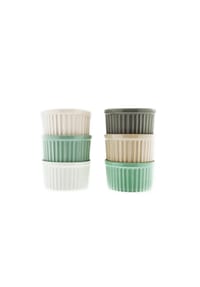 ALMINA® - 6 Teiliges Muffinform-Set Schale aus Porzellan - Mehrfarbig OneSize