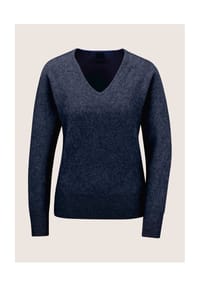MADELEINE - Schurwoll-Pullover mit V-Ausschnitt - caramel