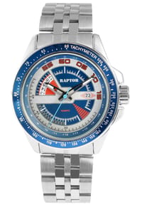 ONE ELEMENT Raptor - Herren Quarz Armbanduhr Elarian mit Edelstahlgliederarmband - 5 ATM - Mineralglas - blau-grau