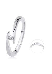 ONE ELEMENT Timeless Diamonds - 0,05 ct Diamant Brillant Spannfassung Ring - silber