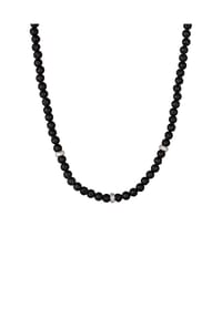 KUZZOÍ - Halskette Lava Schwarz 925 Sterling Silber - Silber