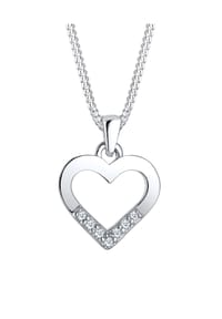 elli. DIAMONDS - Halskette Herz Liebe Diamant (0.035 Ct.) 925 Silber - Silber