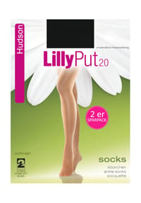 Hudson - Feinstrumpfsocken, "Lilly Put", 20 den, 2er-Pack, für Damen - 0005 schwa