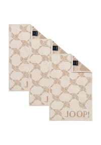 JOOP! - Gästetuch Classic Frottierkollektion, 3er Pack - 30x50 cm, Walkfrottier - Anthrazit