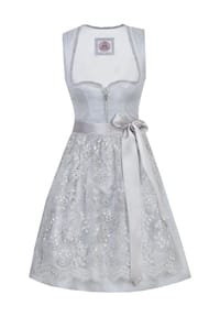 MarJo - Dirndl, Knielänge, Spitze, für Damen - 2399 SILBERGRAU