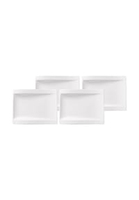 Villeroy & Boch Frühstücksteller NewWave 26 x 20 cm 4er Set weiß - NEWWAVE - weiß