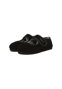 EVERAU® - Damen Lammfell-Hausschuhe mit verstellbarem Riemen – Teal - BLACK