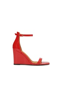 Kazar - Rote Sandalen aus Lackleder mit Plateauabsatz - Rot