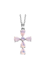 Julie Julsen® - Anhänger mit Kette 925/- Sterling Silber 6 Zirkonia - weiß