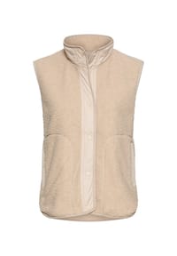 camel active - Teddyweste mit Stehkragen - Dunkelgrün