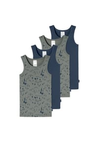 SCHIESSER - Unterhemd Fine Rib Multi - blau,weiß