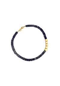 LES REINES - Nocturne – Perlenkette (Lapislazuli) mit 24K-vergoldeten Perlen - Gold