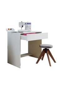 VCM. - Holz Schreibtisch | Computertisch mit Schublade  | H. 75 x B. 77 x T. 50 cm | Büromöbel Nitolda - Weiß