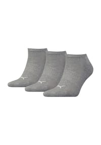 PUMA® - Sneakersocken, gepolstert, 3er-Pack - MIDDLE GREY Melange