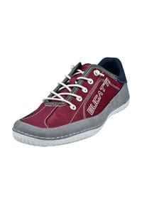 bugatti - Leder/Textil Sneaker - Rot/Grau