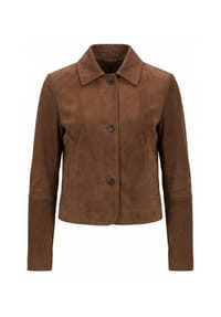 RICANO - Damen Lederjacke Jeena im Bolero-Stil mit Hemdkragen - Beige