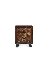 GINER & COLOMER - Nachttische aus recyceltem Holz, 50 cm, moderner Industriestil – 60 x 50 x 40 cm - mehrfarbig