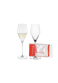 SPIEGELAU Champagnergläser + Poliertuch Definition 250 ml 2er Set transparent - DEFINITION - transparent