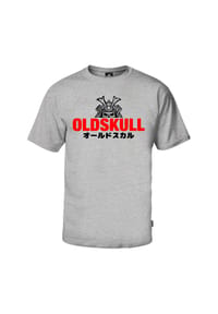 OLDSKULL - T-Shirt Basic Classic Samurai Logo mit tollem Logo-Print - Heather Grey