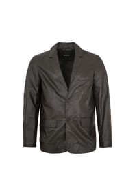 MADDOX - Herren Lederjacke Sakko Lammnappa dunkelbraun - dunkelbraun