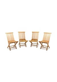 VCM. 4er Set Gartenstuhl | Teak Holz behandelt | klappbar | Holzstuhl Balkonstuhl |  Maße B. 46x H. 89x T. 62 cm - VCM Nosala - Braun