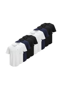 JACK & JONES - Herren T-Shirt, 10er Pack - JPRBLABRODY TEE CREW NECK 10PKJ, Kurzarm, Rundhals, Baumwolle - Blau/Grün/Rot/Weiß