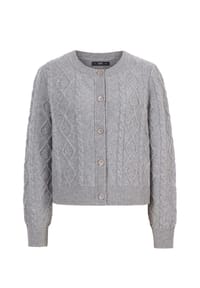 IVKO - Cardigan mit markanter Aran-Zopfstruktur - cherry