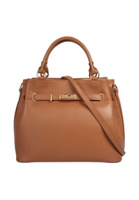 Samantha Look - Handtasche Echt Leder, Made In Italy, Geräumige Henkeltasche Mit Smartphonefach - beige