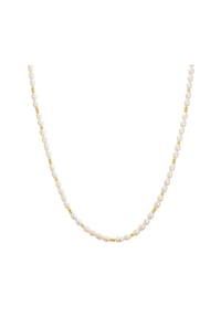 GLANZSTÜCKE MÜNCHEN - Damen Kette aus 925/- Sterling Silber in Gelbgold mit Süßwasser-Zuchtperle - weiß