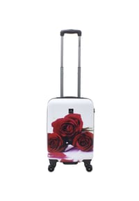 Saxoline Roses - Koffer Roses mit praktischem Zahlenschloss - weiss-rot