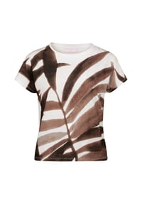 BETTY BARCLAY - Strukturshirt mit U-Boot-Ausschnitt - Weiß/Braun