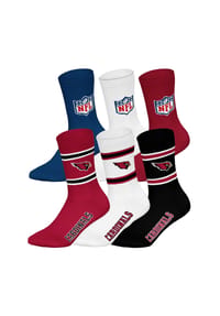 NFL - Unisex Socken, 6er Pack - NFL Teams, 6Pack Crew Socks, Football, Logo, Baumwollmischung - Arizona Cardinals/Mix