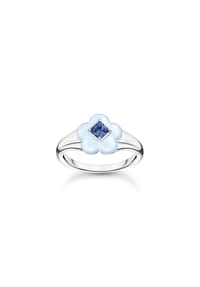 Thomas Sabo - Charming Ring mit blauer Blume - silberfarben, blau