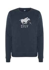 POLO SYLT - Sweater mit glitzerndem Labelprint - 1048 White/Dark Blue