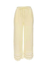 Seasons of April - Stoffhose INES MUSSELIN Musselin Hose mit Lochstickerei und elast. Bund - Butterlemon
