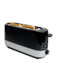 COFI - KORONA Langschlitz-Toaster 23 cm mit Brötchenaufsatz und - Schwarz 37x10x18 cm