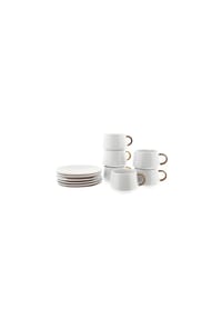 mulex® - Mokkatassen-Set 100ml Porzellan – für stilvollen Kaffeegenuss - Gold 7 x 5 cm