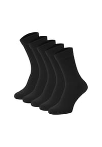 JACK & JONES - Kinder Socken, 5er Pack - JACBLACK SOCK, Baumwollmischung, einfarbig - Schwarz